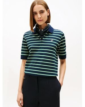 Tommy Hilfiger Regular Fit Pique Zip Polo Shirt - Green