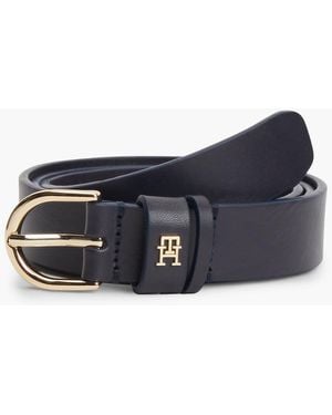 Tommy Hilfiger Th Monogram Leather Belt - Blue