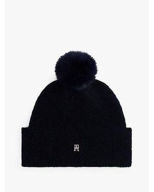Tommy Hilfiger Cadeaubox Met Beanie En Pompons - Blauw