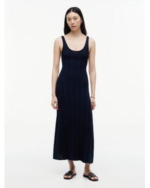 Tommy Hilfiger Cable Knit Fit And Flare Midi Dress - Blue