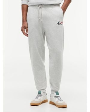 Tommy Hilfiger Signature Logo Cuffed Joggers - Grey