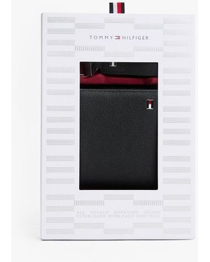 Tommy Hilfiger Leather Card Holder And Key Fob Set - White