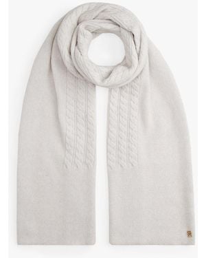 Tommy Hilfiger Chic Cable Knit Fluffy Scarf - White