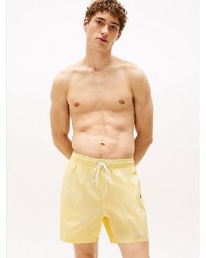 Tommy Hilfiger Original Mittellange Gestreifte Badeshorts - Gelb