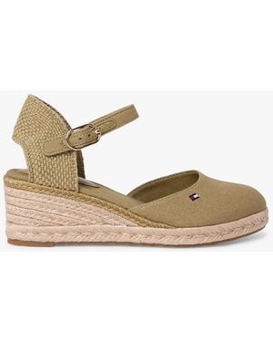Tommy Hilfiger Canvas Wedge Espadrilles - Natural