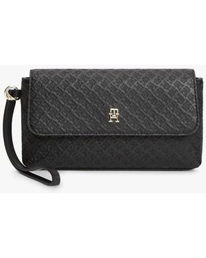 Tommy Hilfiger Hilfiger Icon Debossed Logo Flap Pouch - Black