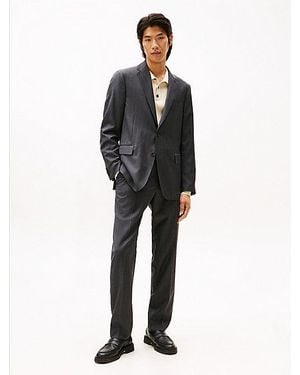 Tommy Hilfiger Regular Fit Nadelstreifen-Anzug Aus Reiner Wolle - Schwarz