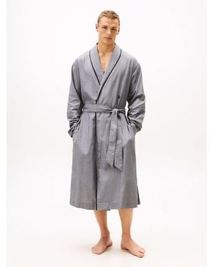 Tommy Hilfiger Accappatoio Original Con Profili A Contrasto - Grigio