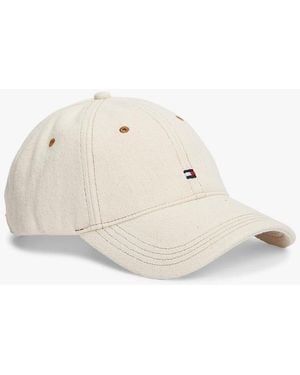 Tommy Hilfiger Corporate Denim Logo Embroidery Baseball Cap - Natural