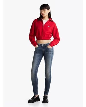 Tommy Hilfiger Faded Low Rise Skinny Jeans - Red