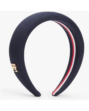 Tommy Hilfiger Chic Th Monogram Plaque Headband - Blue