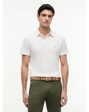 Tommy Hilfiger Regular Fit Mesh Jersey Polo Shirt - White