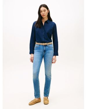 Tommy Hilfiger Faded Mid Rise Slim Jeans - Blue