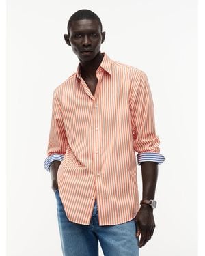 Tommy Hilfiger New York Label Relaxed Stripe Poplin Shirt - Pink
