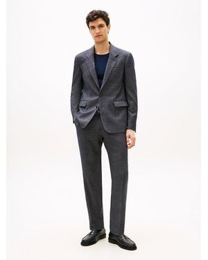 Tommy Hilfiger Wool Blend Twill Trousers - Blue