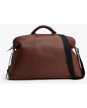 Tommy Hilfiger Sac Premium Leather À Logo - Marron