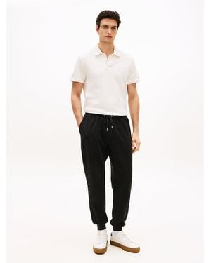 Tommy Hilfiger Logo Embroidery Cuffed Leg Joggers - White