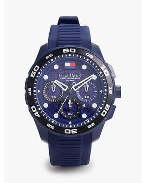 Tommy Hilfiger Blauw Chronograafhorloge Met Siliconen Band