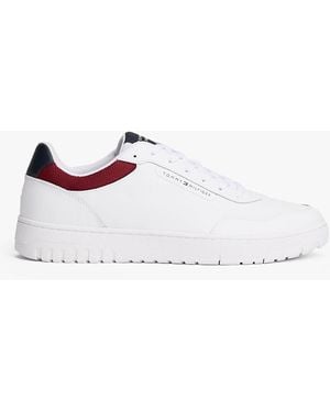 Tommy Hilfiger Cleat Basketball Trainers With Leather - White