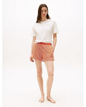 Tommy Hilfiger Essential Relaxed Fit Pyjamaset Met T-Shirt - Wit