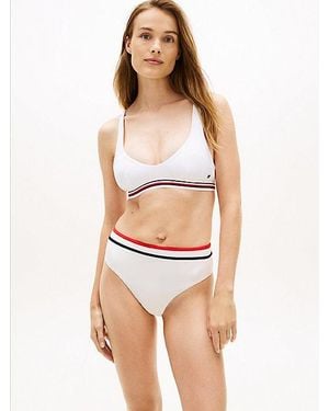Tommy Hilfiger Cheeky Fit Bikinibroekje Met Hoge Taille - Wit
