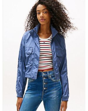 Tommy Hilfiger Boxy Fit Wasserabweisende Windjacke - Blau