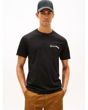 Tommy Hilfiger Back Logo Jersey Crew Neck T-shirt - Black