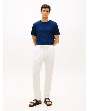 Tommy Hilfiger Harlem Tapered Leg Linen Blend Chinos - Blue