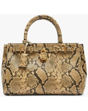 Tommy Hilfiger The American Icon Snake Print Leather Tote Bag - Metallic