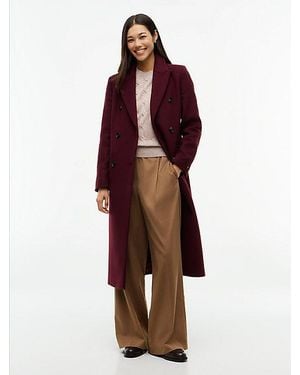 Tommy Hilfiger Manteco Wool Blend Slim Double Breasted Longline Coat - Red