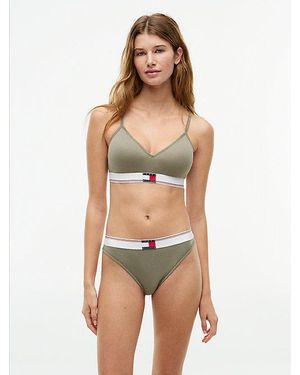 Tommy Hilfiger Global Stripe Ribbed Push Up Bralette - Multicolour