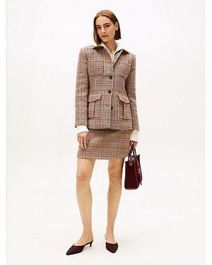 Tommy Hilfiger Check Tweed Mini Skirt - Natural