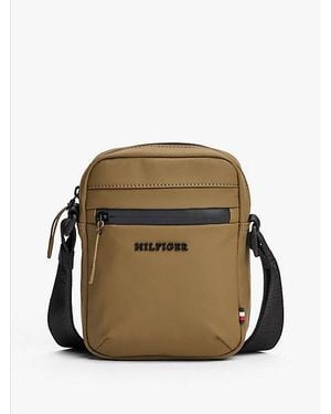 Tommy Hilfiger Crossbody-Reportertas Met Getextureerd Logo - Groen