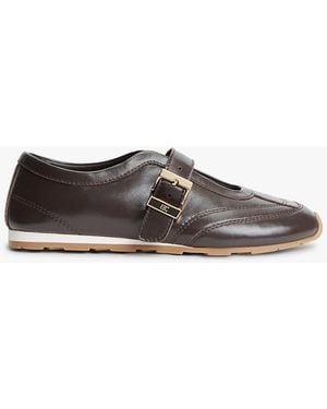 Tommy Hilfiger Leather Mary Jane Trainers - Brown