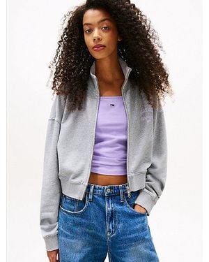 Tommy Hilfiger Varsity Cropped Boxy Fit Hoodie - Weiß