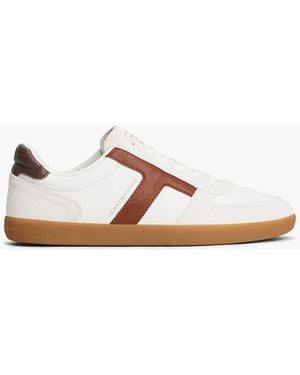 Tommy Hilfiger Leather Mixed Texture Trainers - White