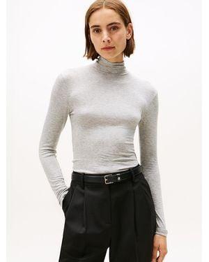 Tommy Hilfiger Turtleneck Long Sleeve Top - White