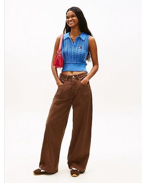 Tommy Hilfiger Loose Jeans Aus Gewaschenem Canvas - Blau