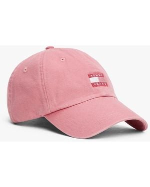 Tommy Hilfiger Heritage Tonal Logo Canvas Baseball Cap - Pink