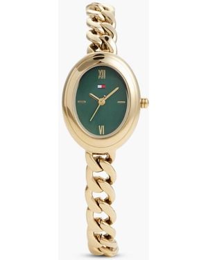 Tommy Hilfiger Oval Dial-Plated Bracelet Watch - Metallic