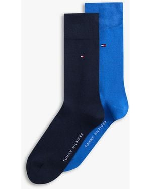 Tommy Hilfiger 2-Pack Logo Flag Embroidery Socks - Blue