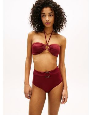 Tommy Hilfiger Ring High Rise Classic Bikini Bottoms - Red