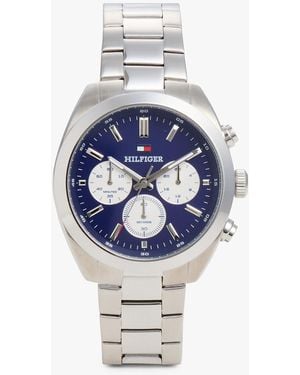 Tommy Hilfiger Blue Dial Chronograph Chain-link Watch