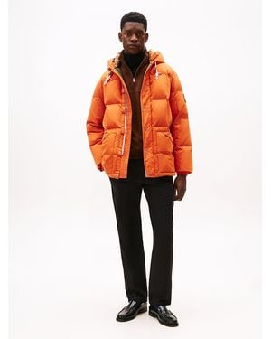 Tommy Hilfiger Parka Imbottito Con Motivo Trapuntato - Arancione