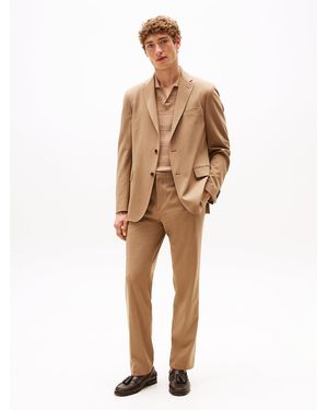 Tommy Hilfiger Twill Suit With Wool - Natural