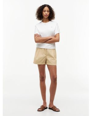 Tommy Hilfiger Washed Flared Chino Shorts - Natural