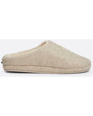 Tommy Hilfiger Th Monogram Embroidery Slippers - Natural