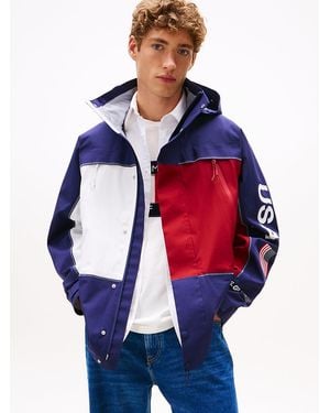 Tommy Hilfiger Tommy X U.s. Sail Gp Team Ripstop Relaxed Windbreaker - Blue