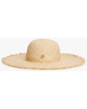 Tommy Hilfiger Logo Plaque Woven Straw Hat - White