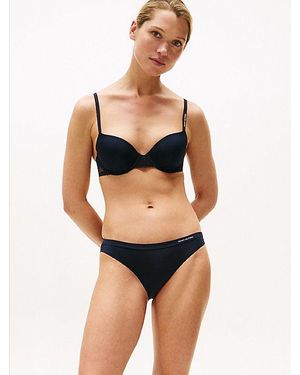 Tommy Hilfiger Slip Mit Spitze Und Logo Am Taillenbund - Schwarz